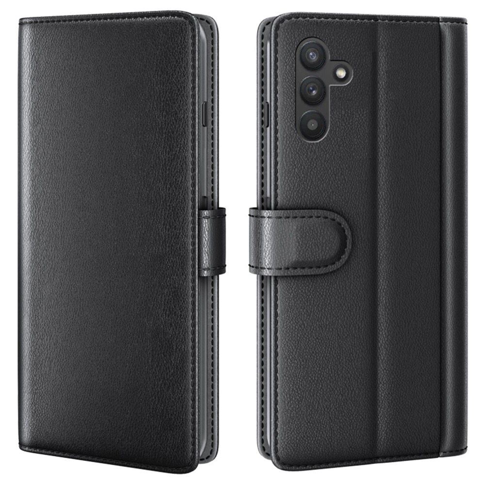 Samsung Galaxy A04s Genuine Leather Wallet Case Black