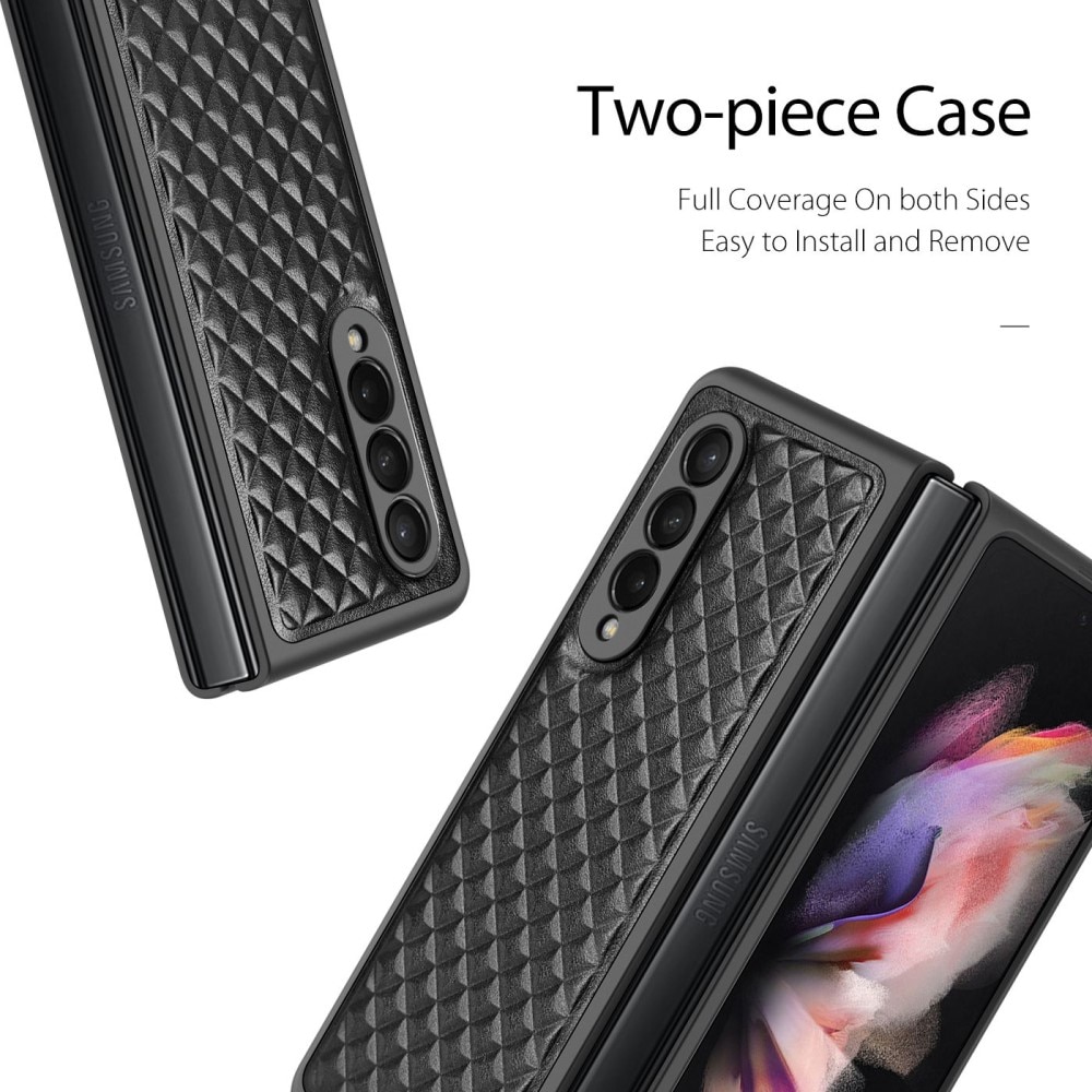 Samsung Galaxy Z Fold 3 Venice Leather Case Black