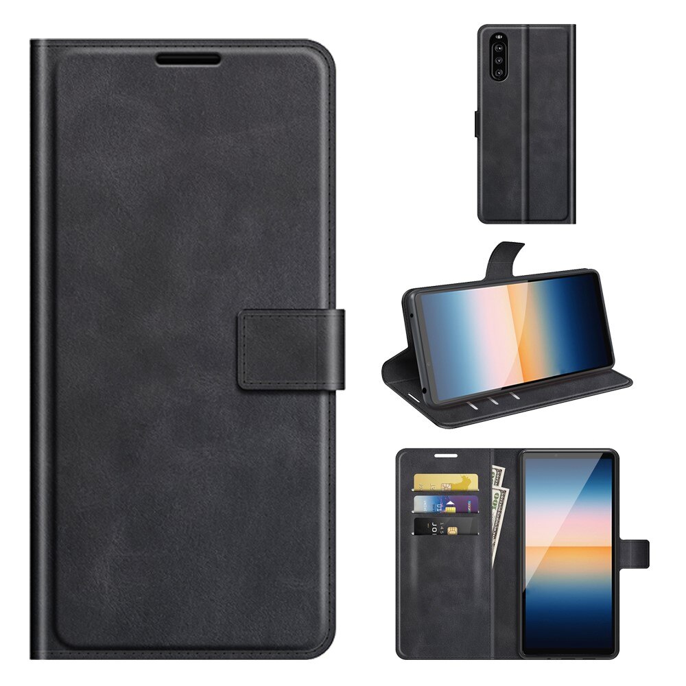 Sony Xperia 10 III Leather Wallet Black