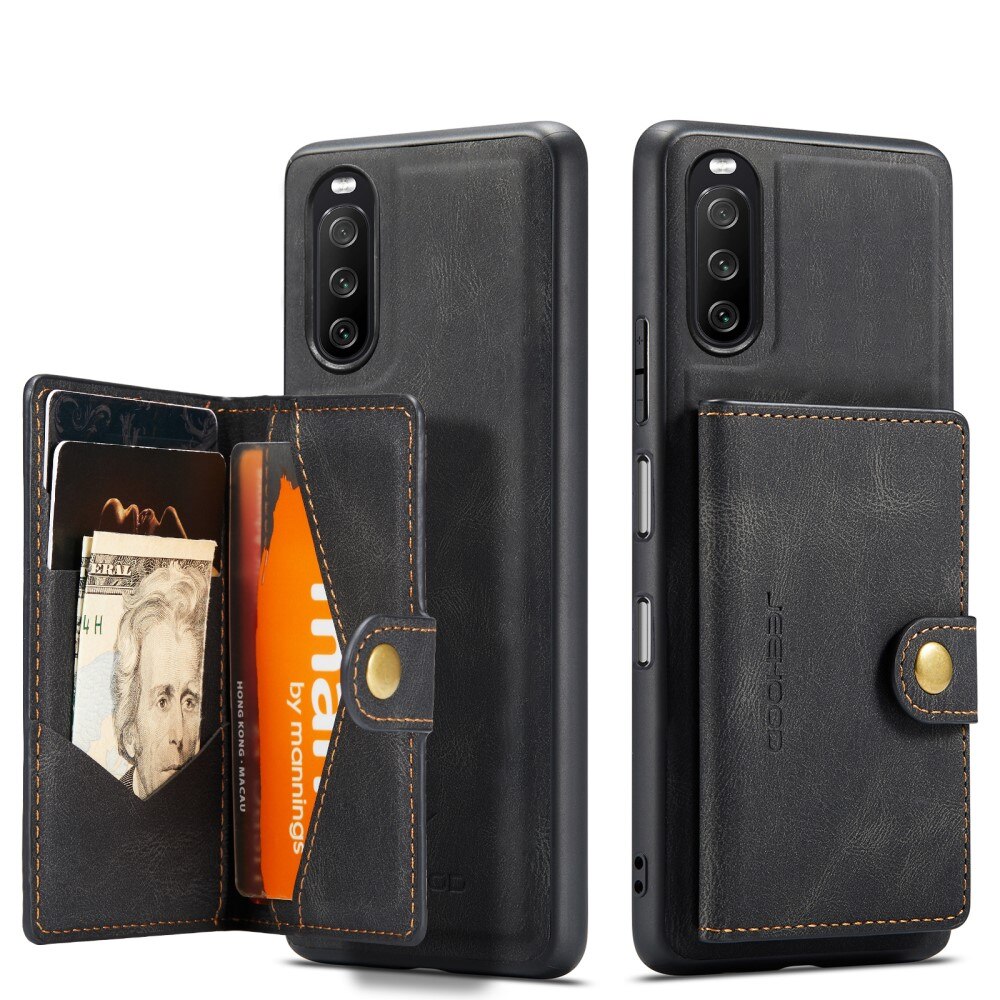 Sony Xperia 10 III Magnetic Wallet Card Case Black