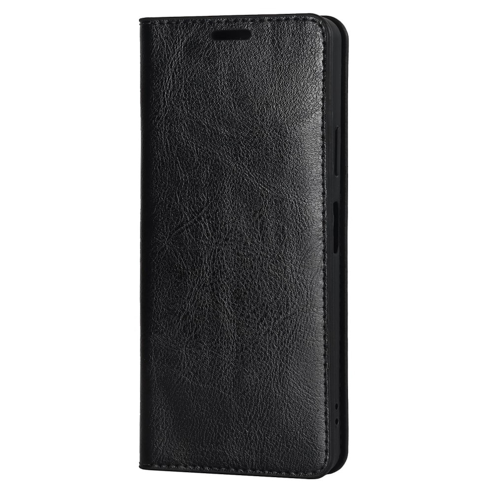 Sony Xperia 10 IV Genuine Leather Wallet Case Black