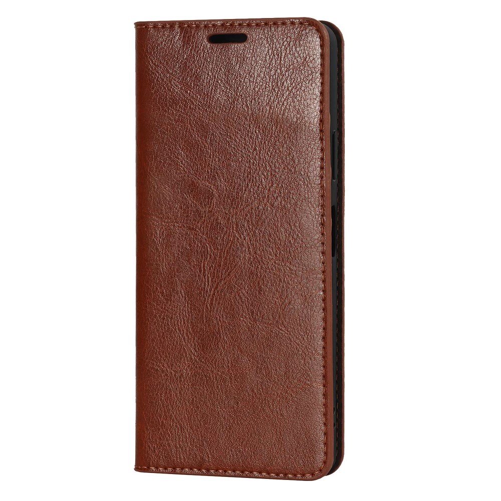 Sony Xperia 10 IV Genuine Leather Wallet Case Brown