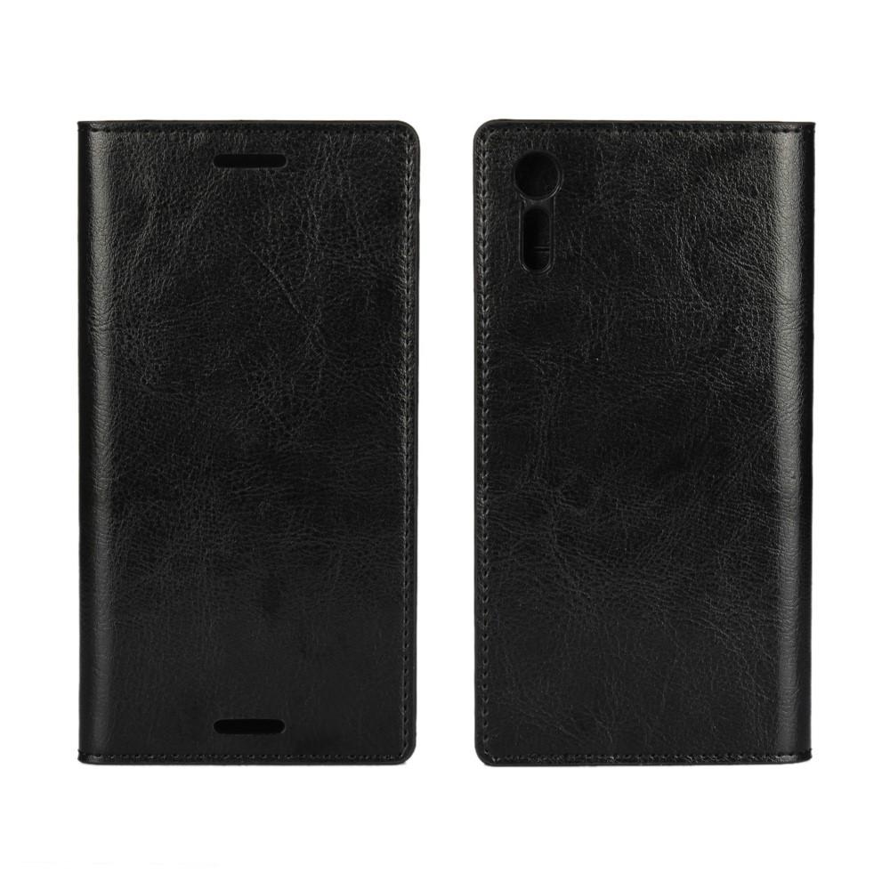 Sony Xperia XZ/XZs Genuine Leather Wallet Case Black