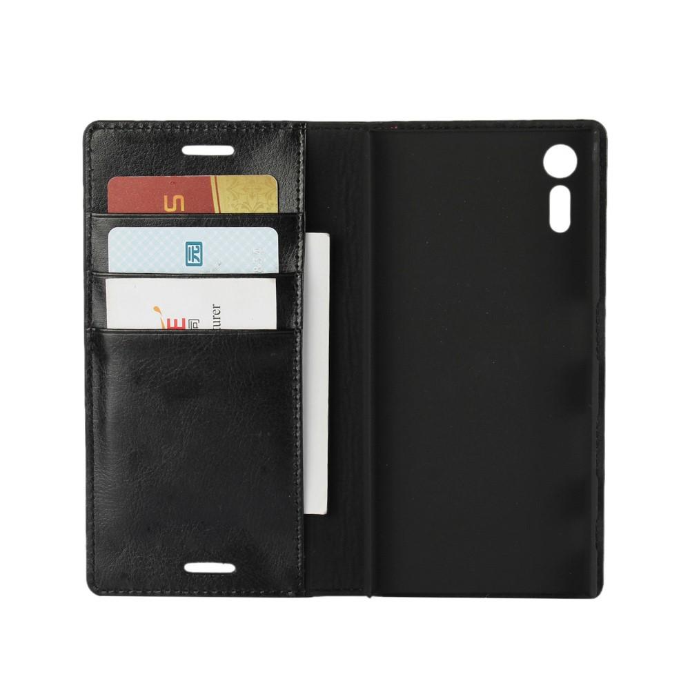 Sony Xperia XZ/XZs Genuine Leather Wallet Case Black