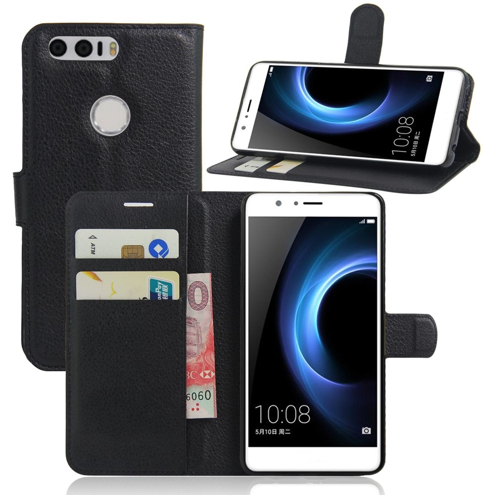 Huawei Honor 8 Wallet Book Cover Black