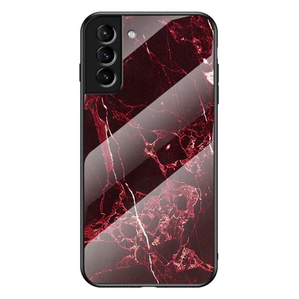 Samsung Galaxy S22 Plus Tempered Glass Case Red Marble
