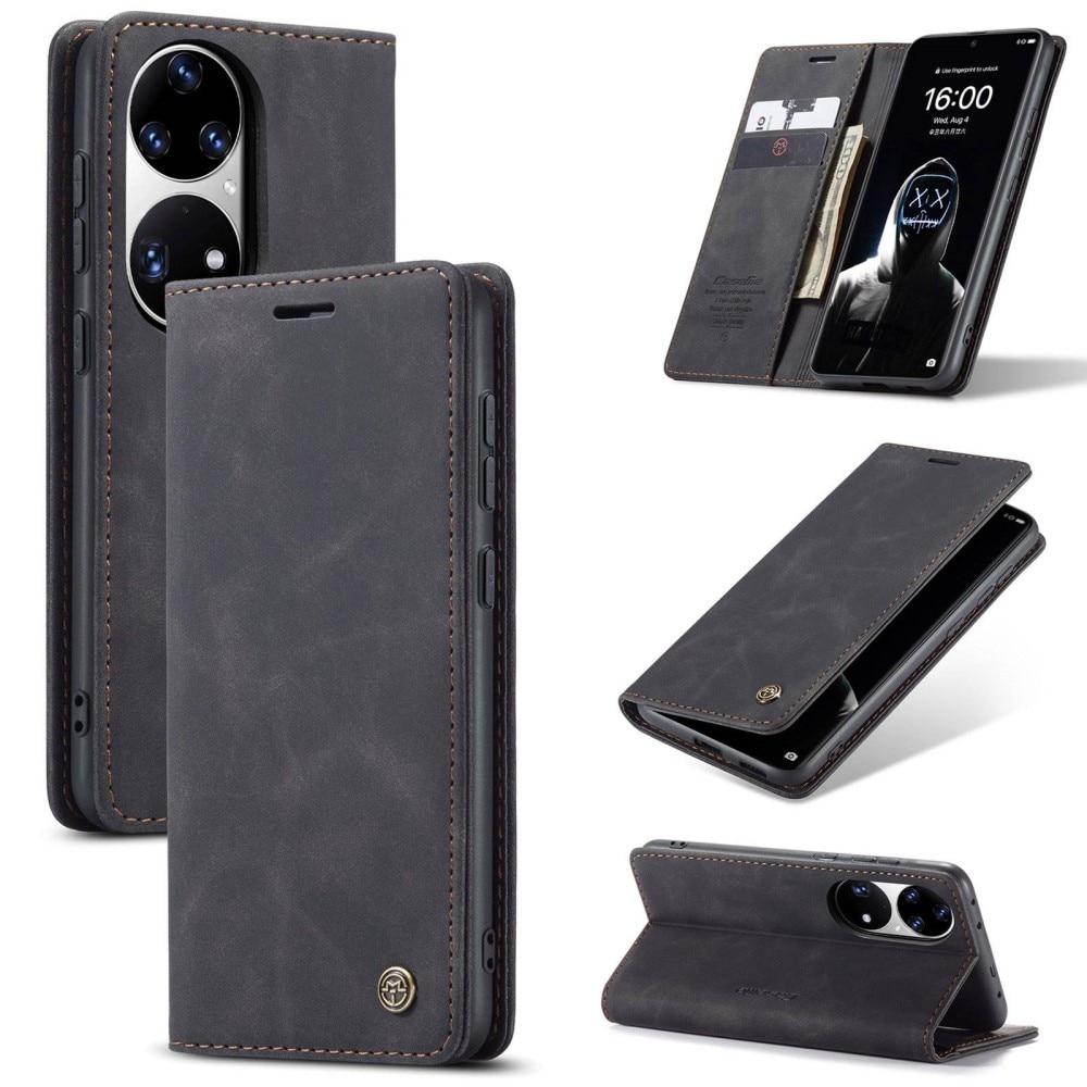 Huawei P50 Pro Slim Wallet Case Black
