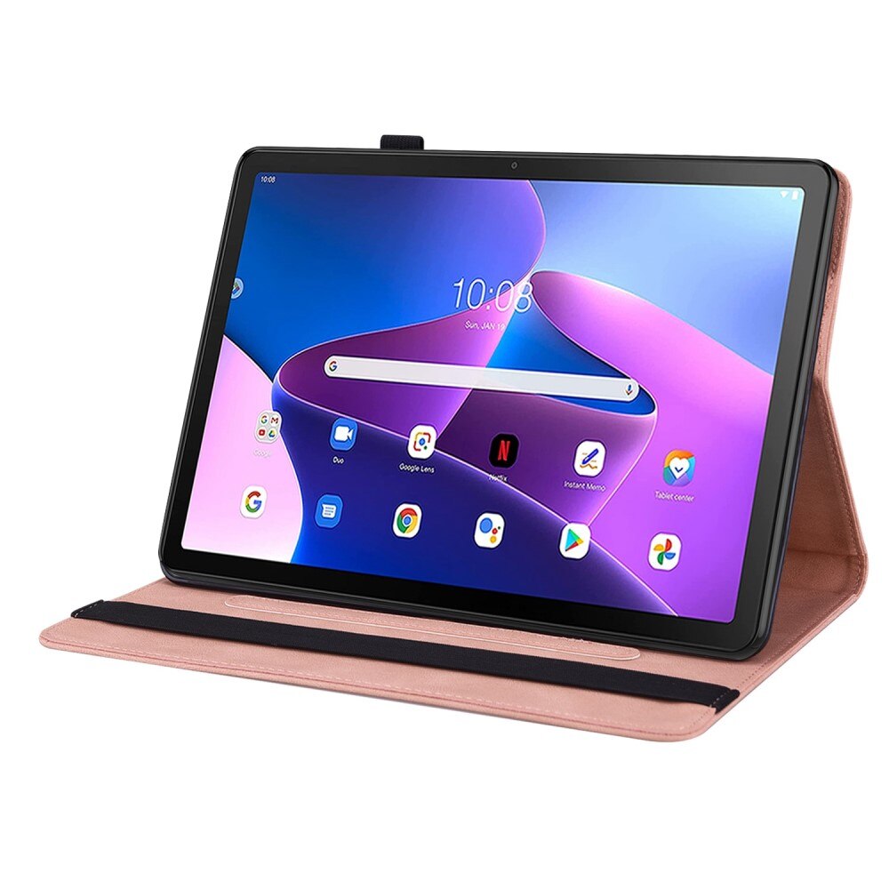  Lenovo Tab M10 Plus (3rd gen) Leather Cover Butterflies Pink