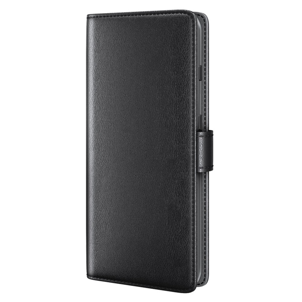 Motorola Moto G22 Genuine Leather Wallet Case Black