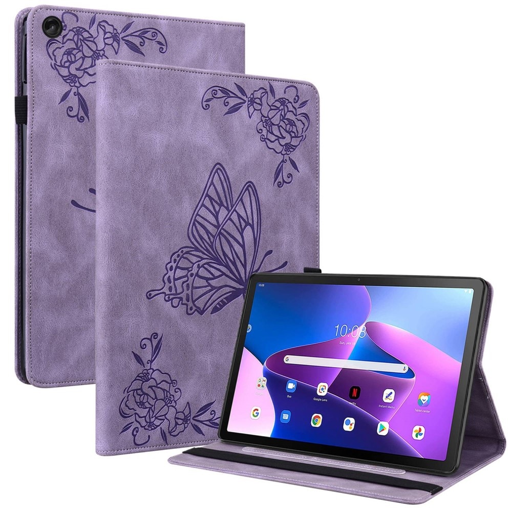 Lenovo Tab M10 (3rd gen) Leather Cover Butterflies Purple