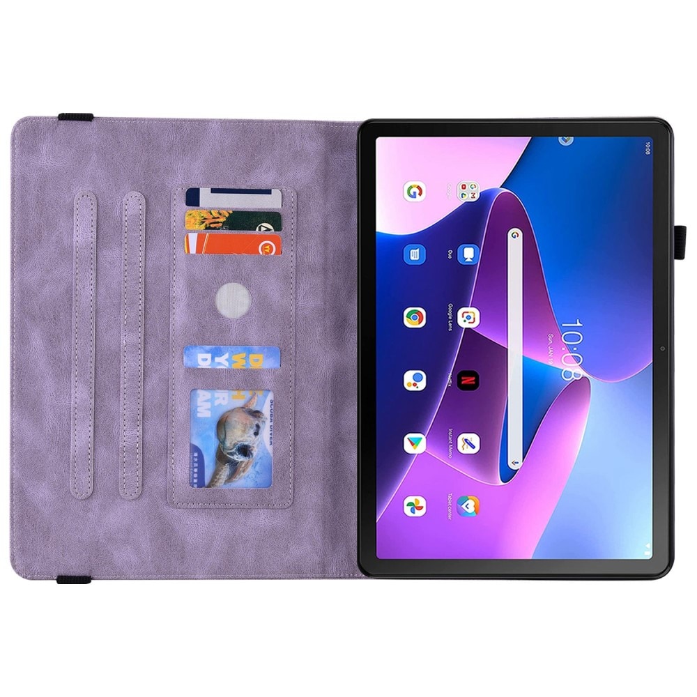 Lenovo Tab M10 (3rd gen) Leather Cover Butterflies Purple