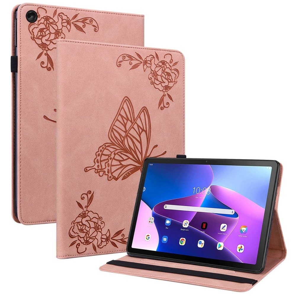 Lenovo Tab M10 (3rd gen) Leather Cover Butterflies Pink