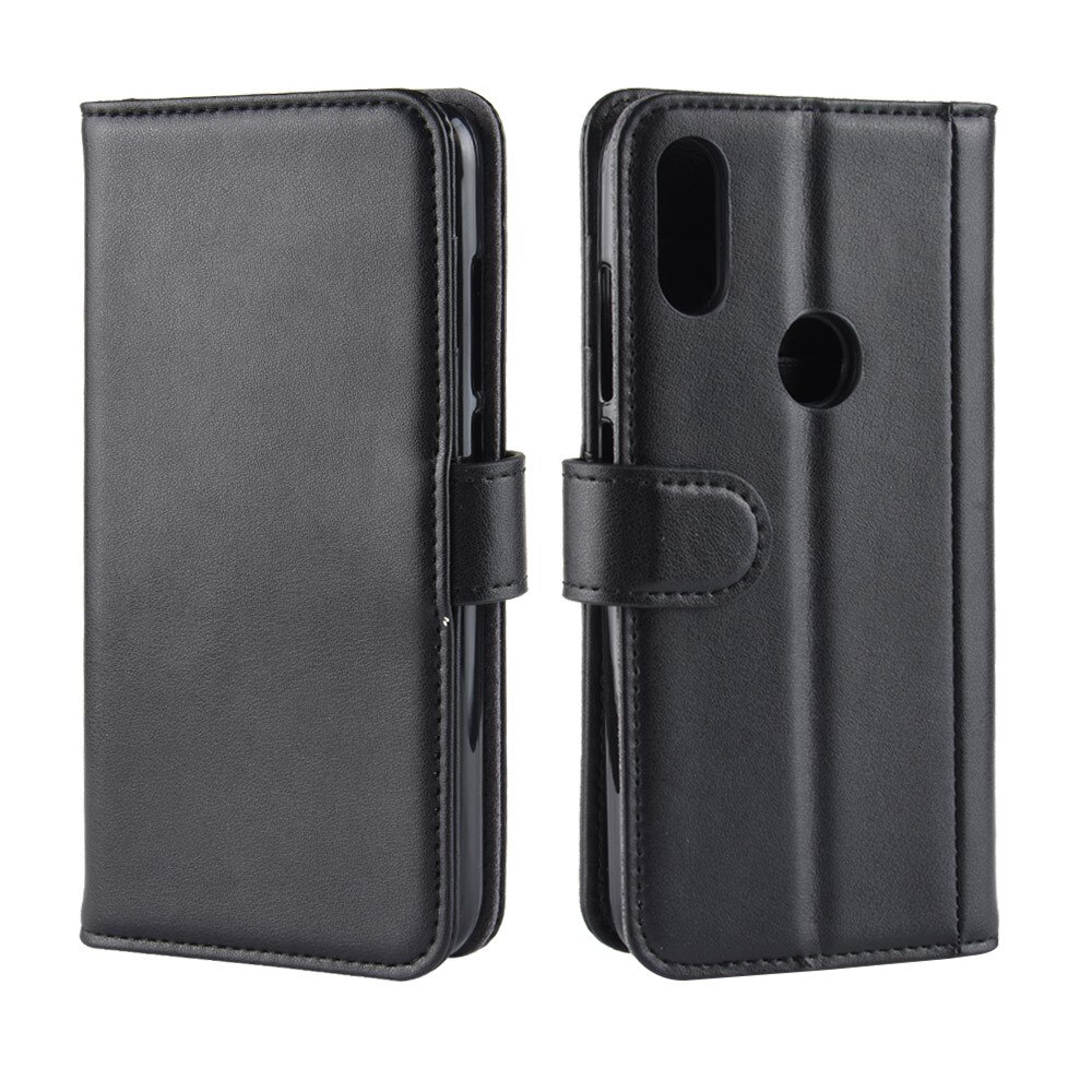 Xiaomi Redmi Note 7 Genuine Leather Wallet Case Black