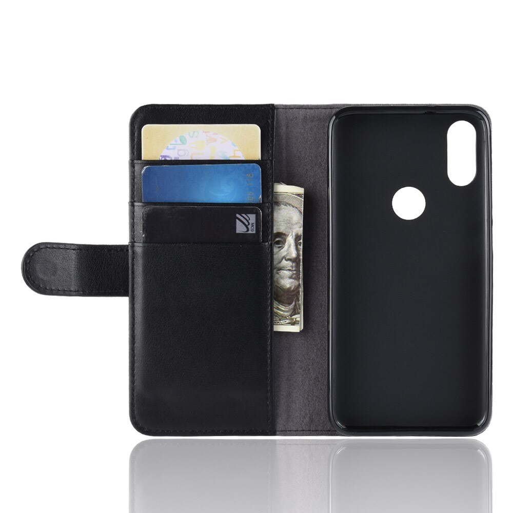 Xiaomi Redmi Note 7 Genuine Leather Wallet Case Black