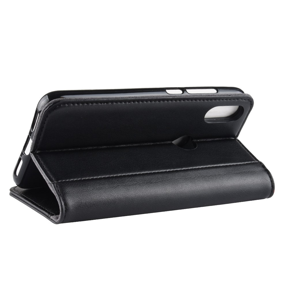 Xiaomi Redmi Note 7 Genuine Leather Wallet Case Black