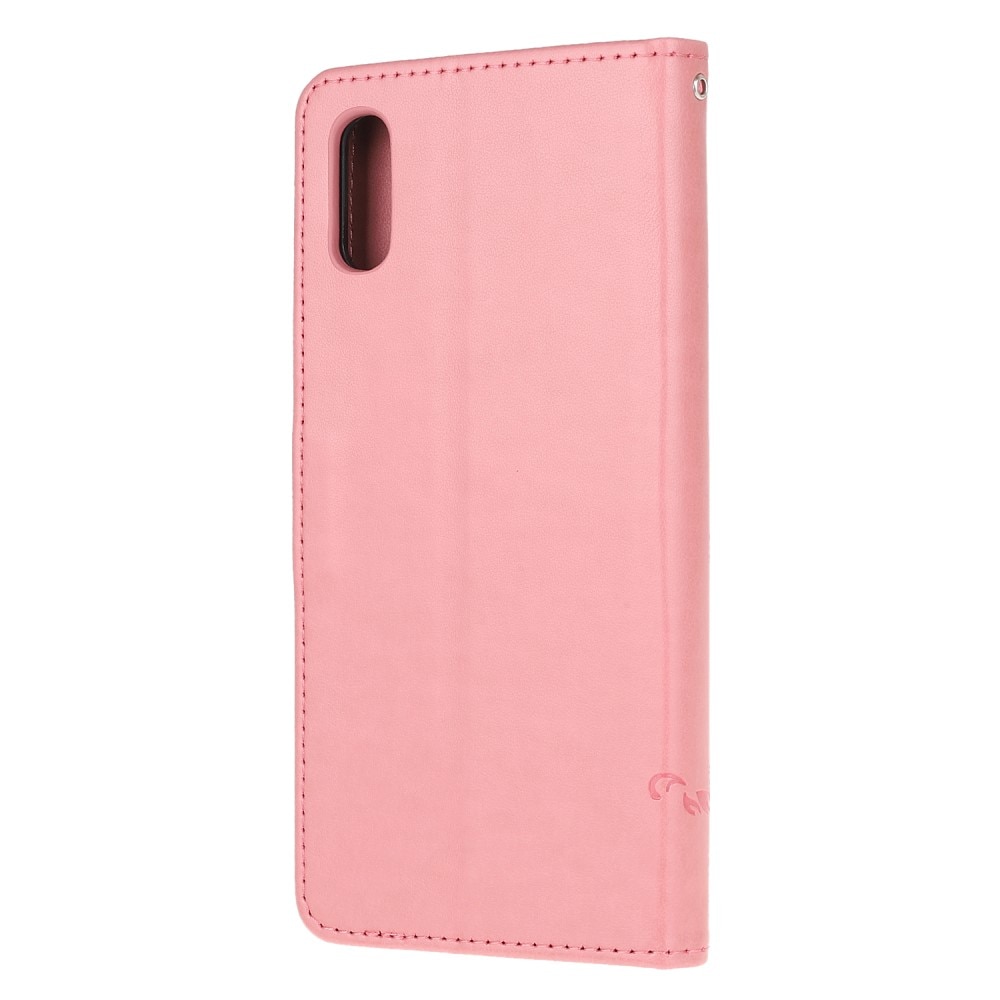 Xiaomi Redmi 9AT Leather Cover Imprinted Butterflies Pink