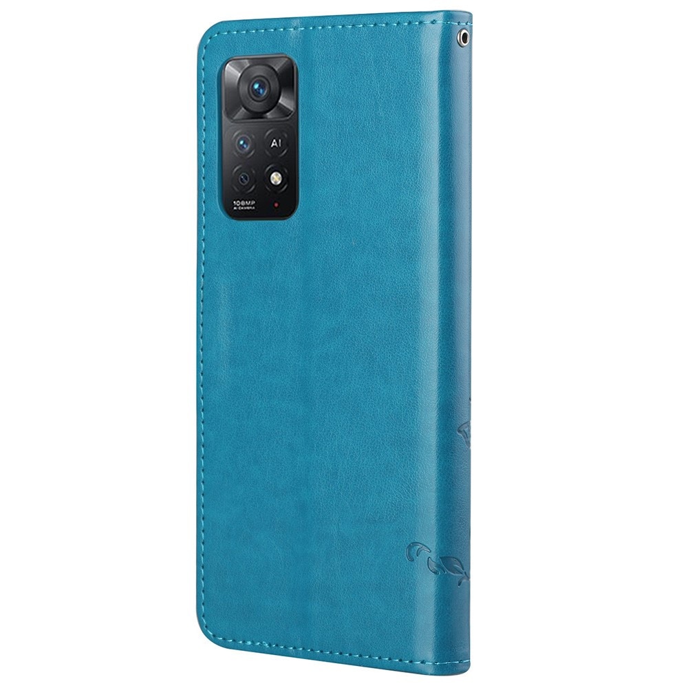 Xiaomi Redmi Note 11 Pro Leather Cover Imprinted Butterflies Blue