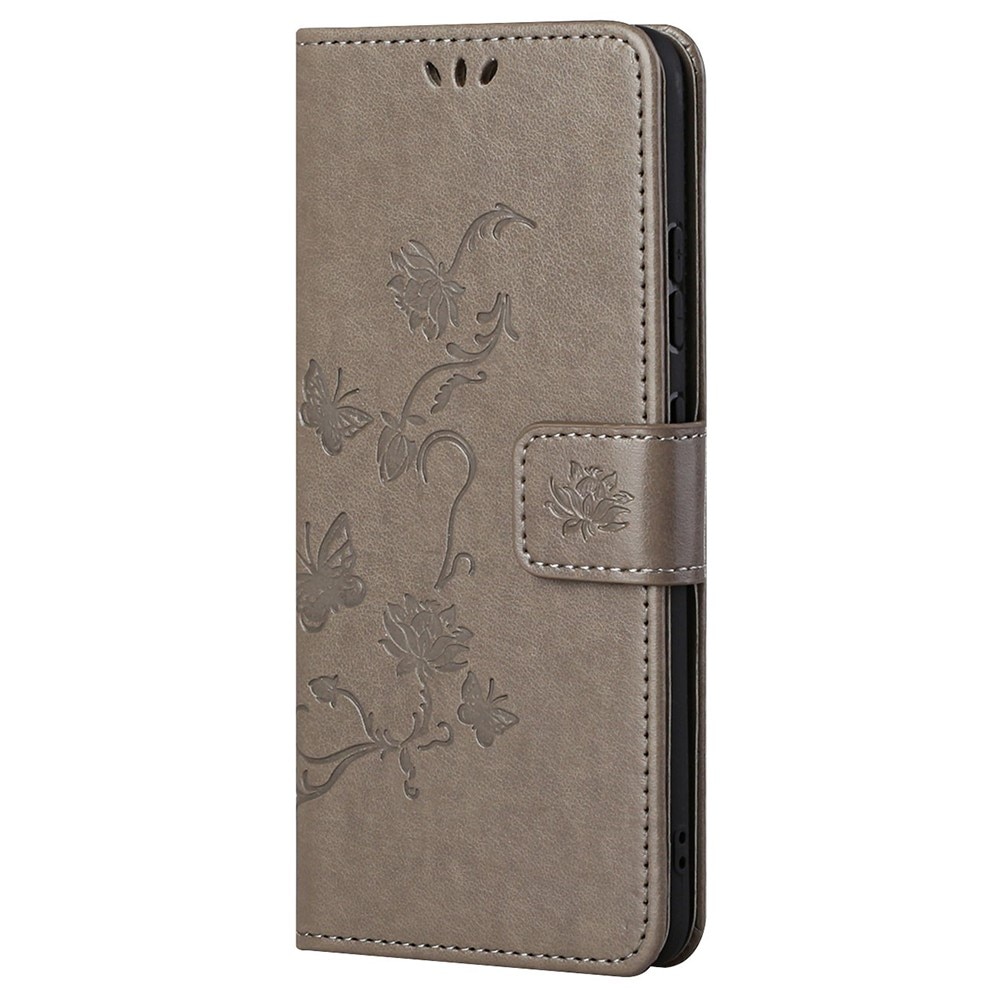 Xiaomi Redmi Note 11 Pro Leather Cover Imprinted Butterflies Grey