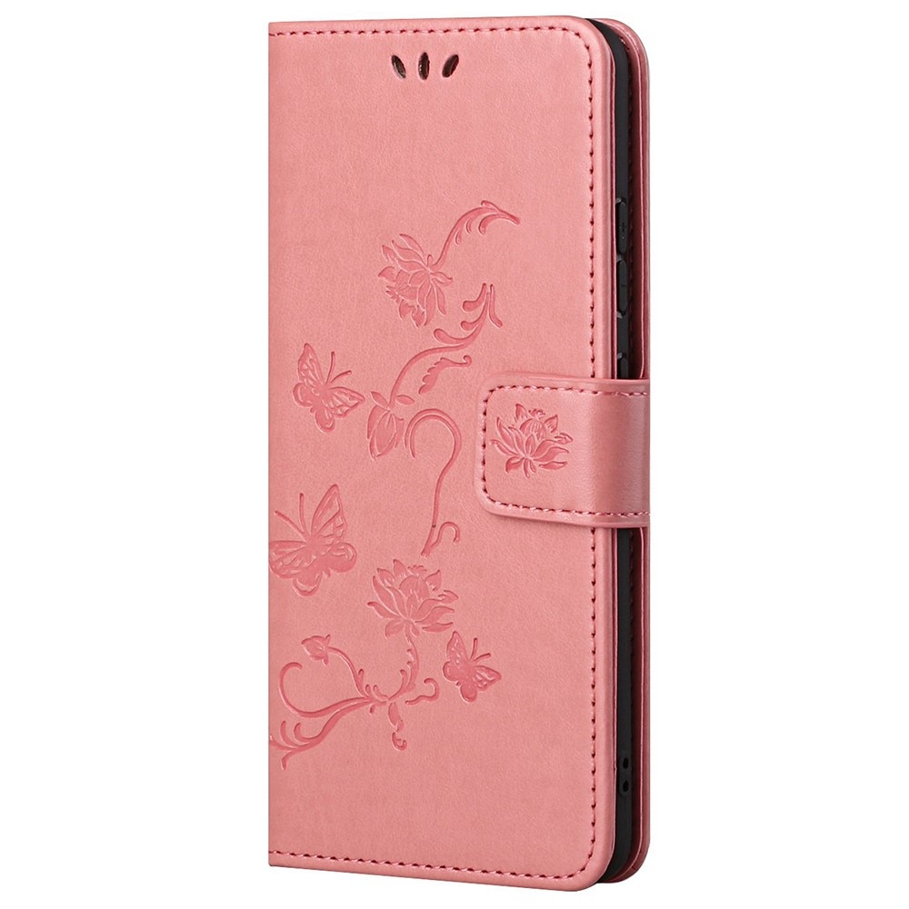 Xiaomi Redmi Note 11 Pro Leather Cover Imprinted Butterflies Pink