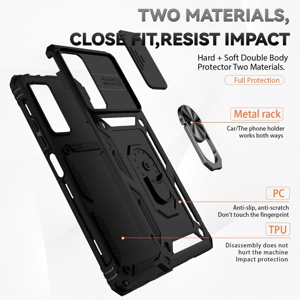 Xiaomi Redmi Note 11 Pro Hybrid Case Tech Ring w. Camera Protector Black