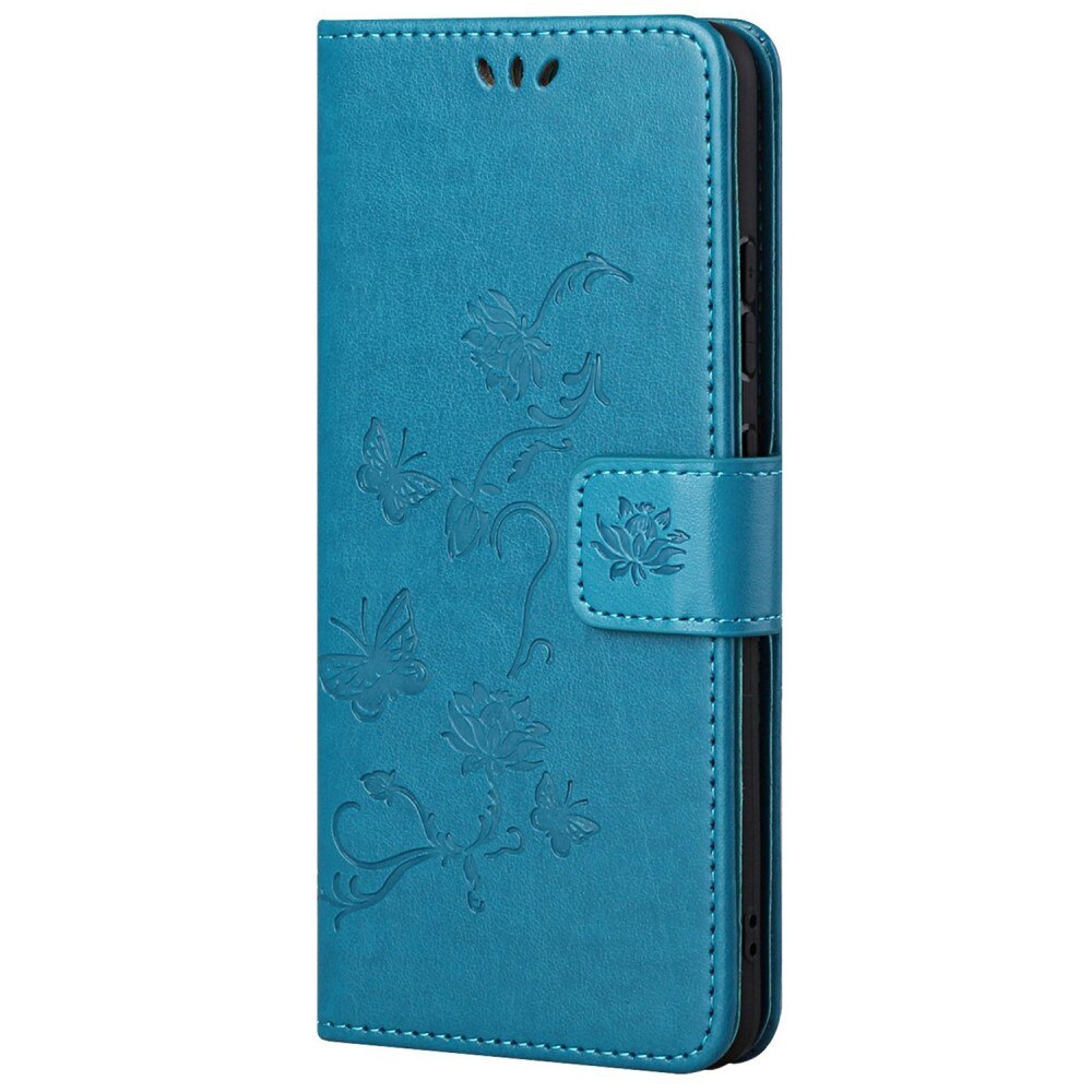 Xiaomi Redmi 10C Leather Cover Imprinted Butterflies Blue