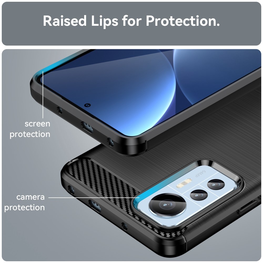 Xiaomi 12 Lite Brushed TPU Case Black