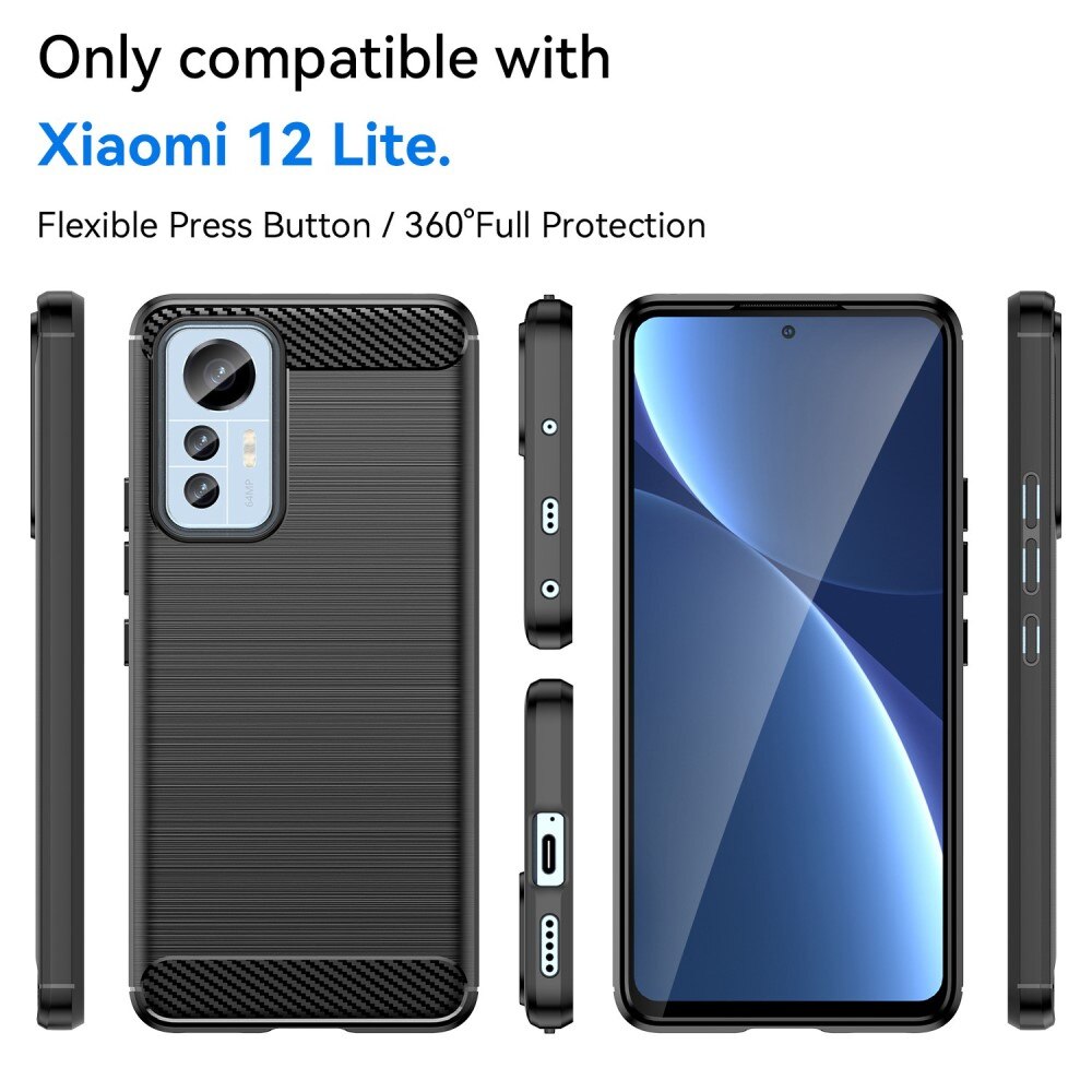 Xiaomi 12 Lite Brushed TPU Case Black