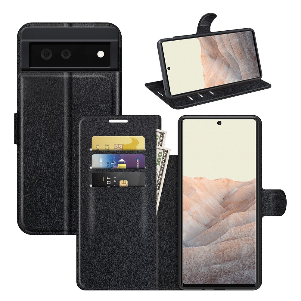 Google Pixel 6 Wallet Book Cover Black