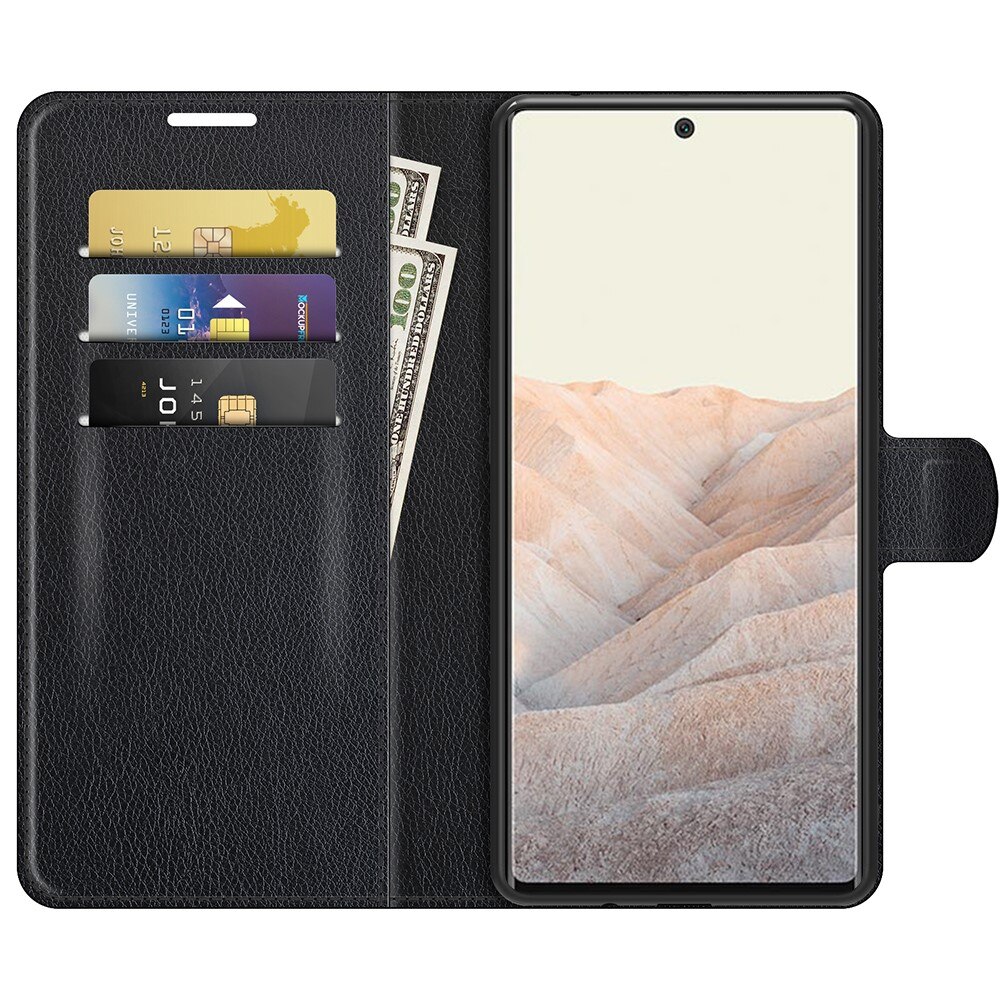 Google Pixel 6 Pro Wallet Book Cover Black