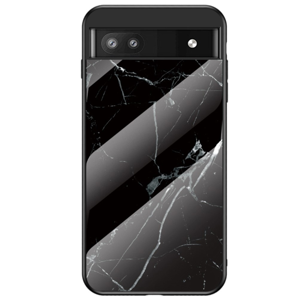 Google Pixel 6a Tempered Glass Case Black Marble