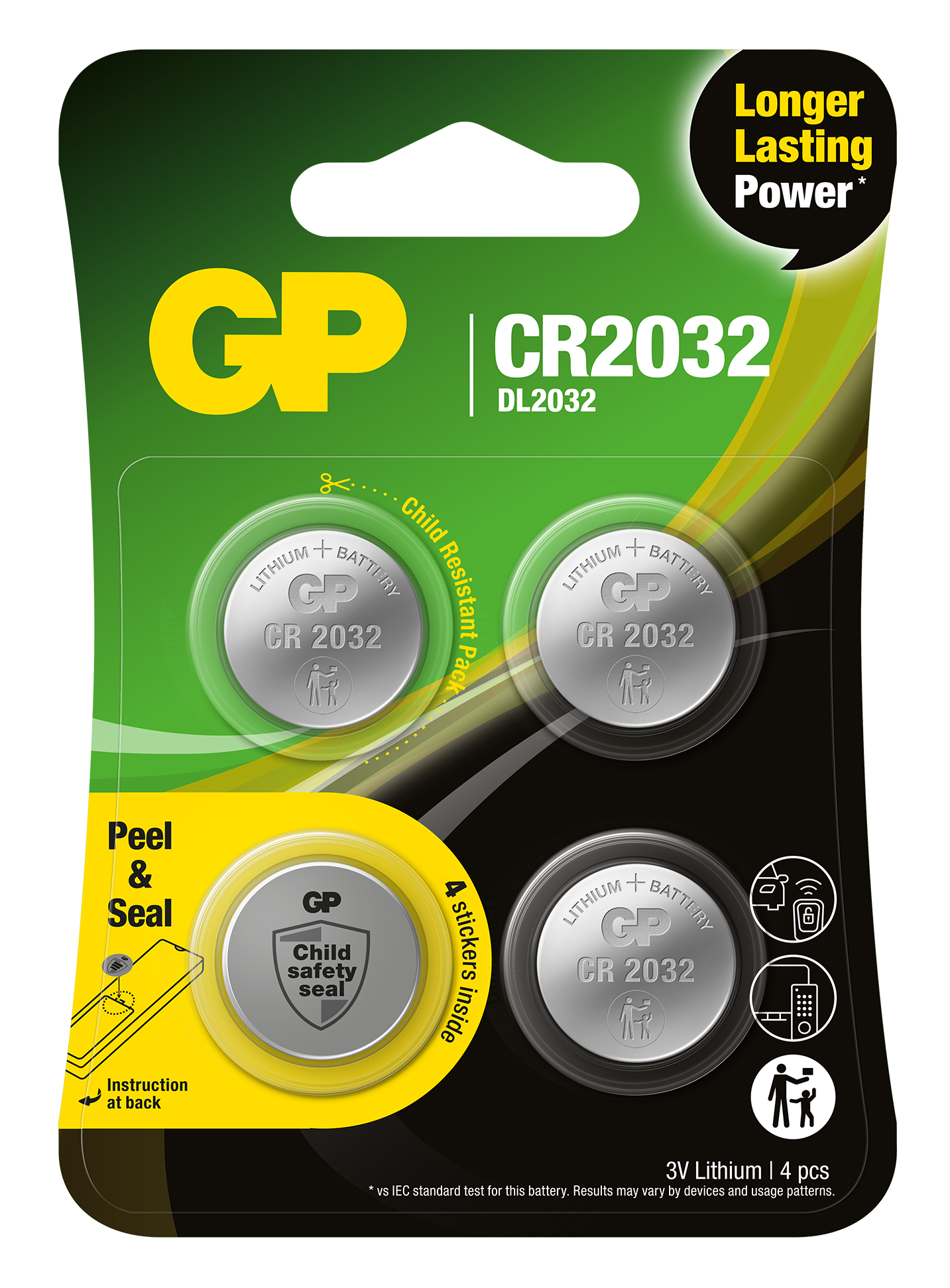 Battery Button Cell Lithium CR2032 (4-pack)