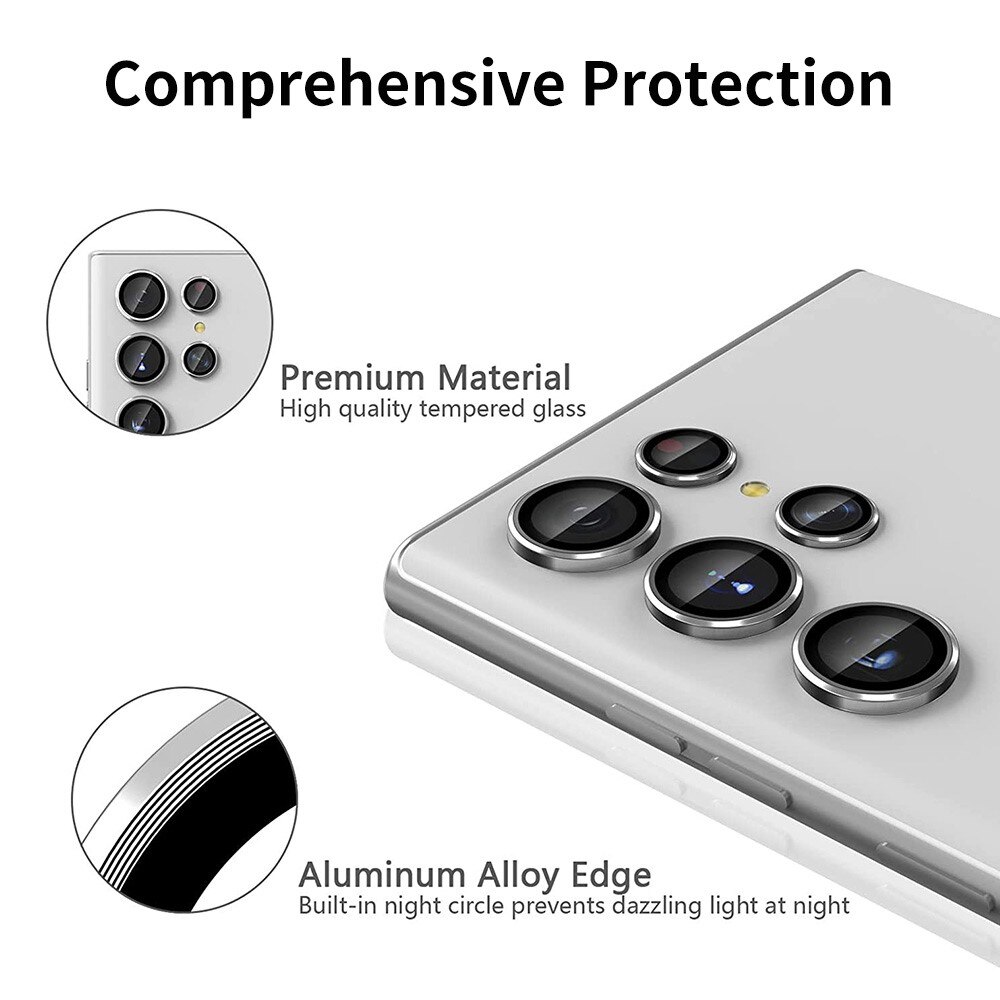 Samsung Galaxy S22 Ultra Tempered Glass Lens Protector Aluminium Silver