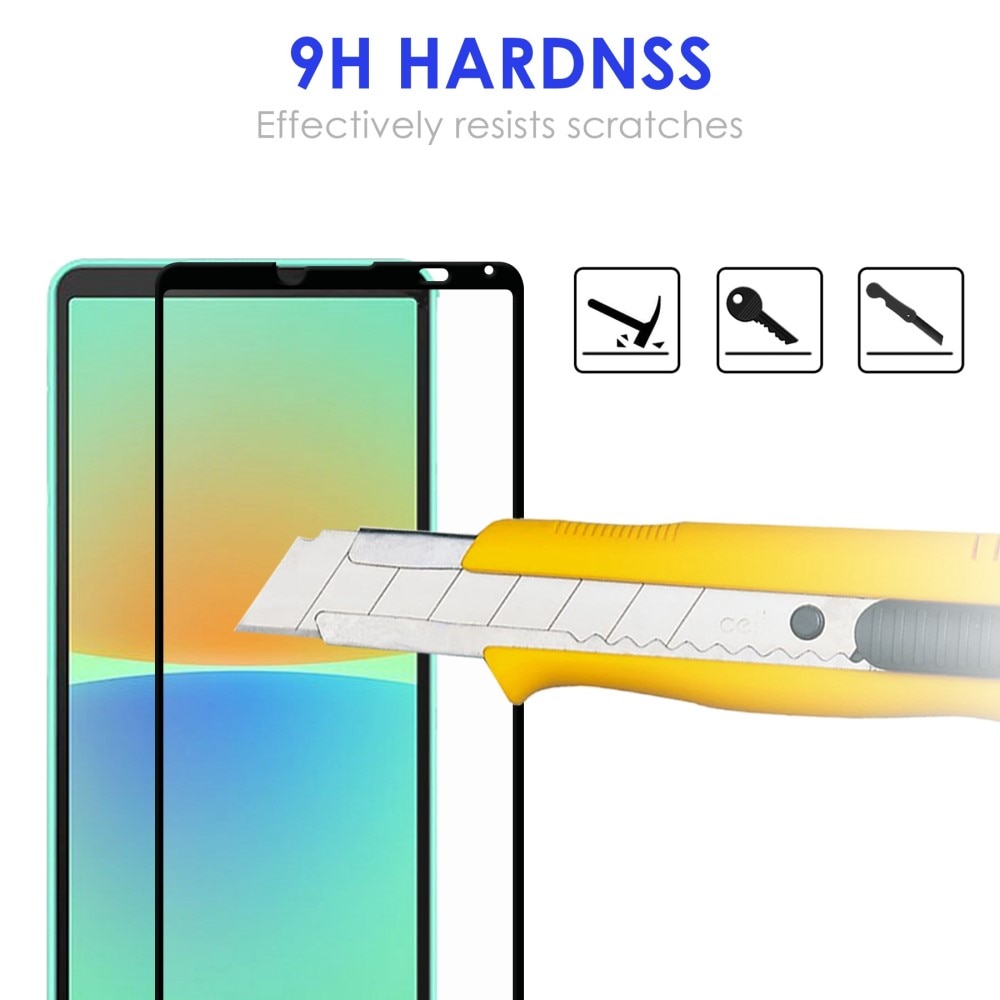 Sony Xperia 10 iV Tempered Glass Full-Cover Screen Protector Black