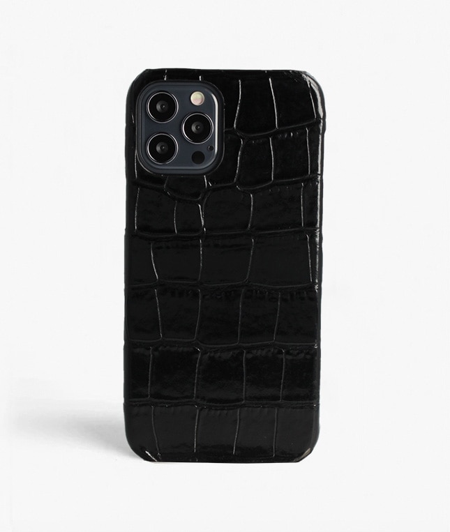 iPhone 12/iPhone 12 Pro Case Croco Black