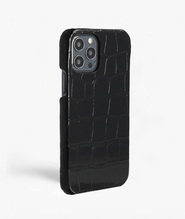 iPhone 12/iPhone 12 Pro Case Croco Black