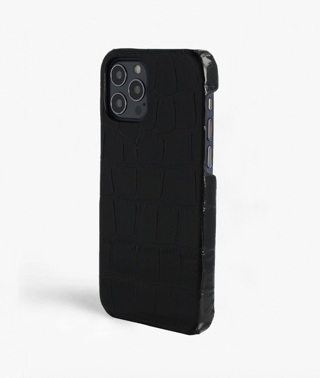 iPhone 12/iPhone 12 Pro Case Croco Black