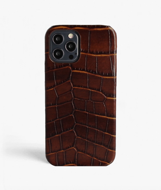 iPhone 12/iPhone 12 Pro Case Croco Brown