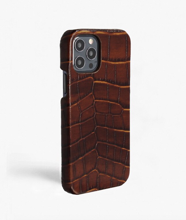 iPhone 12/iPhone 12 Pro Case Croco Brown