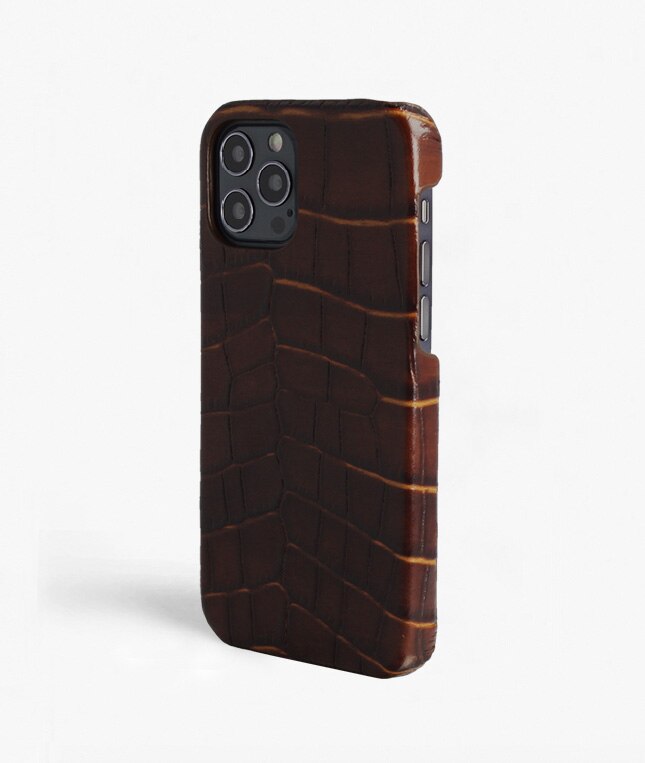 iPhone 12/iPhone 12 Pro Case Croco Brown