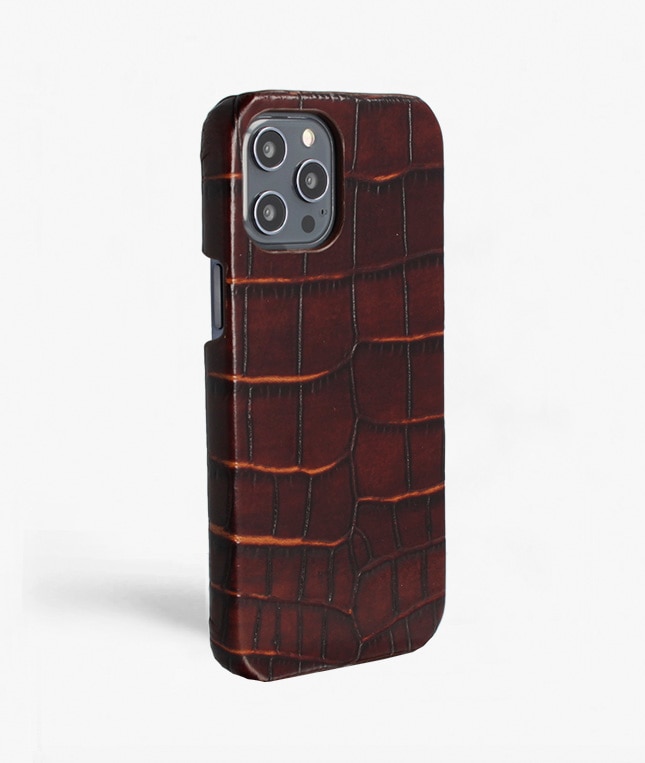 iPhone 12 Pro Max Case Croco Brown