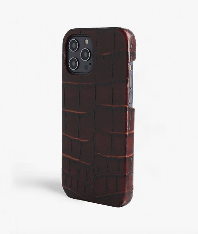 iPhone 12 Pro Max Case Croco Brown