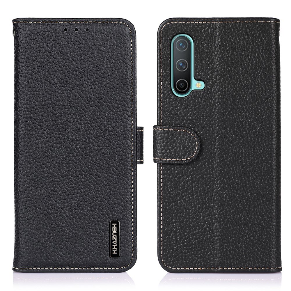 OnePlus Nord CE 5G Real Leather Wallet Black