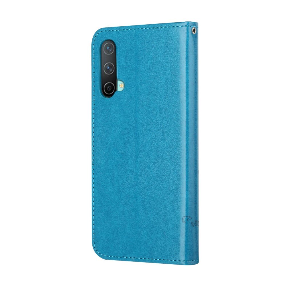 OnePlus Nord CE 5G Leather Cover Imprinted Butterflies Blue