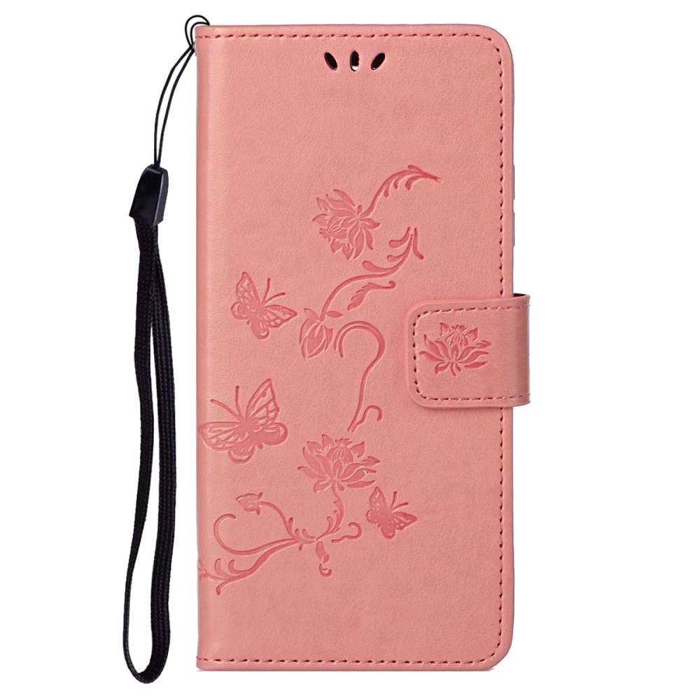 OnePlus Nord N20 Leather Cover Imprinted Butterflies Pink