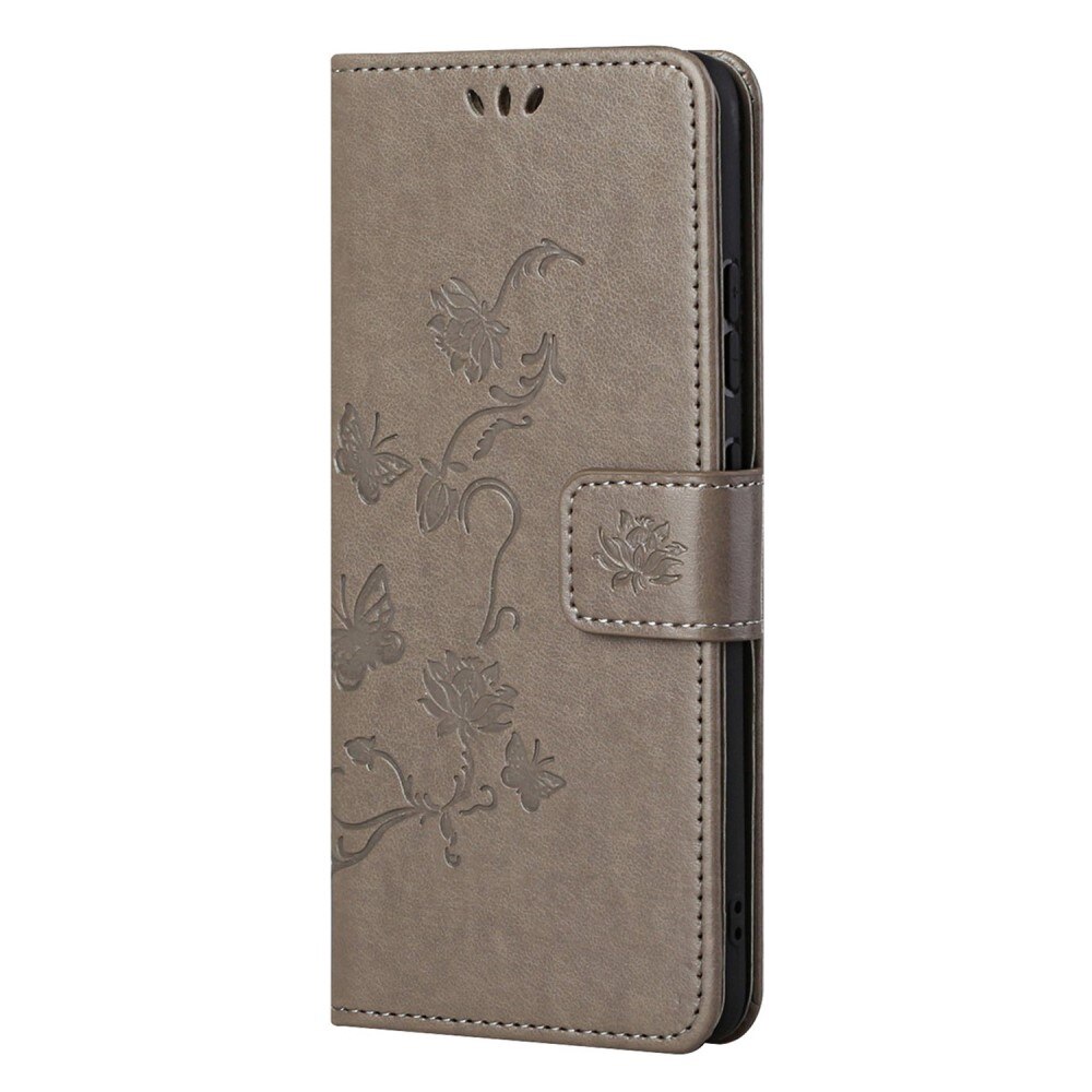  OnePlus Nord CE 5G Leather Cover Imprinted Butterflies Grey