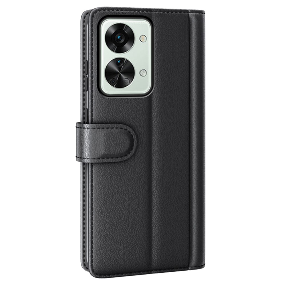 OnePlus Nord 2T 5G Genuine Leather Wallet Case Black