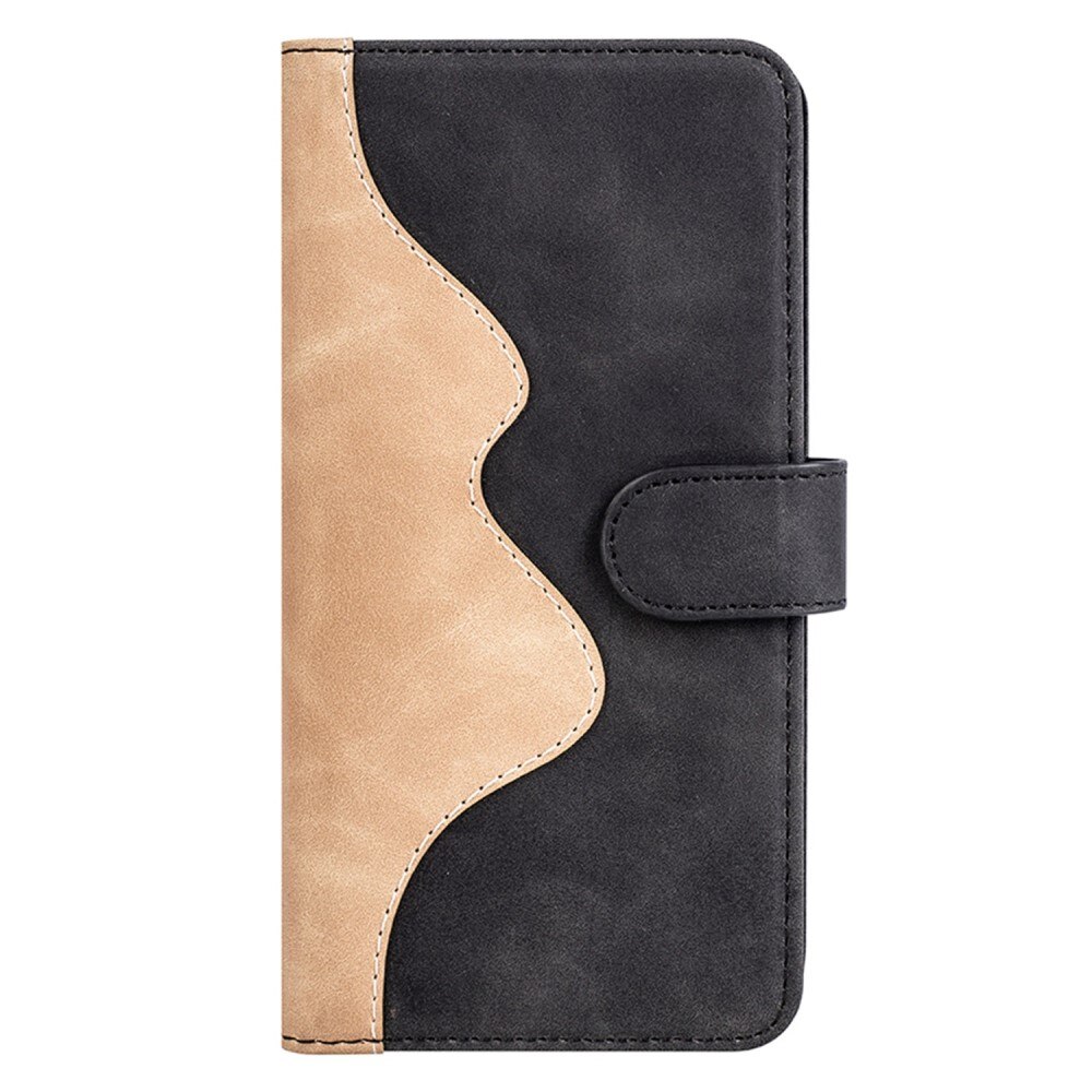 OnePlus Nord 2T 5G Wallet Case Color Splicing Black/Beige