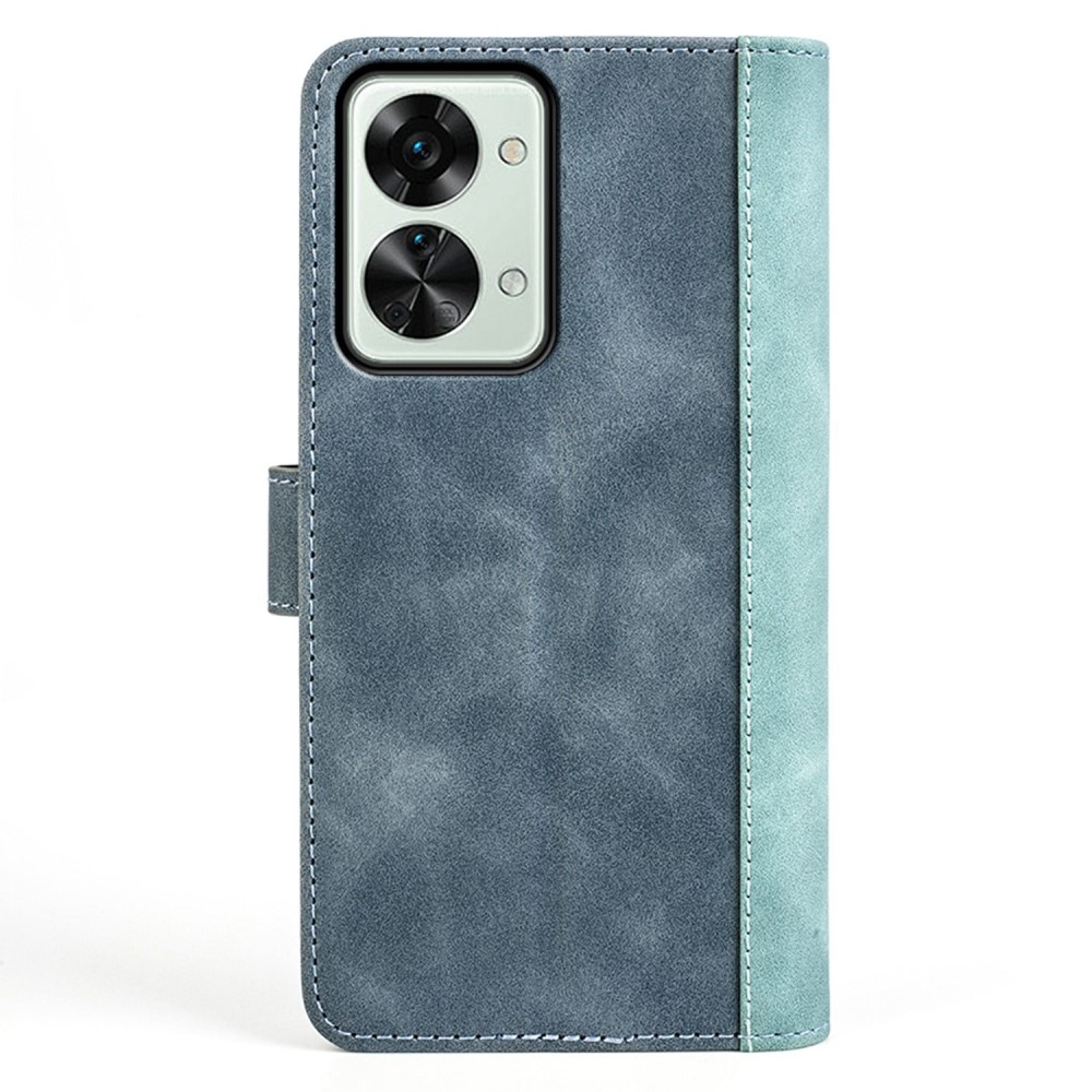 OnePlus Nord 2T 5G Wallet Case Color Splicing Blue