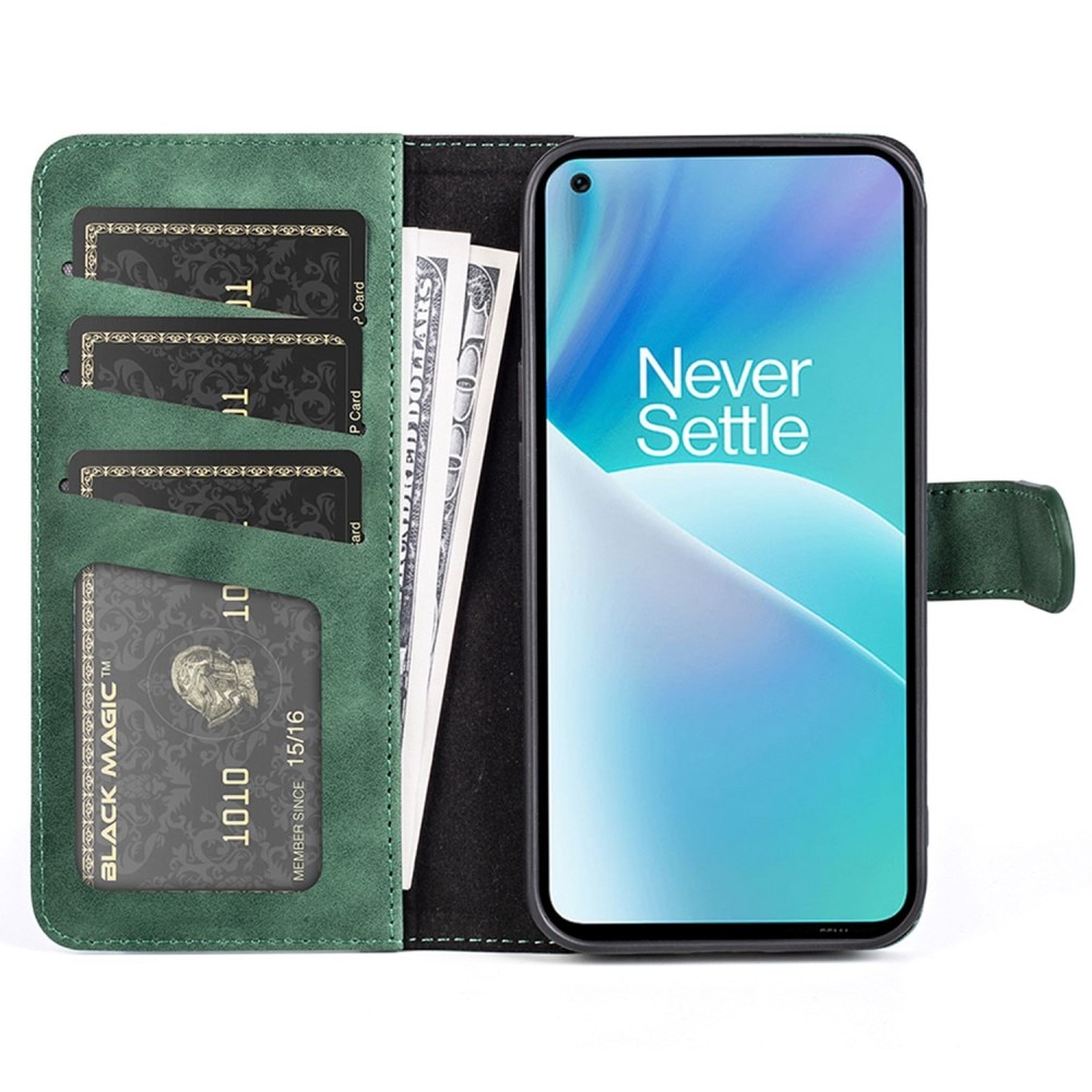 OnePlus Nord 2T 5G Wallet Case Color Splicing Green