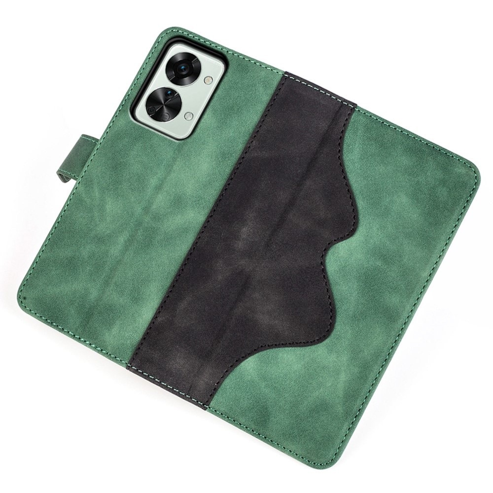 OnePlus Nord 2T 5G Wallet Case Color Splicing Green